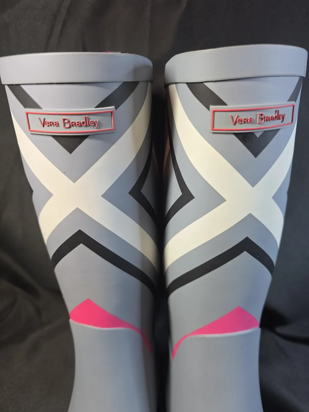 Vera Bradley Gray & Pink Patterned Women's Rain Boots